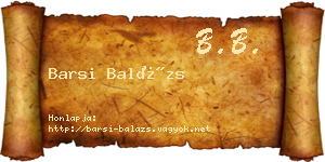 Barsi Balázs névjegykártya