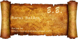Barsi Balázs névjegykártya